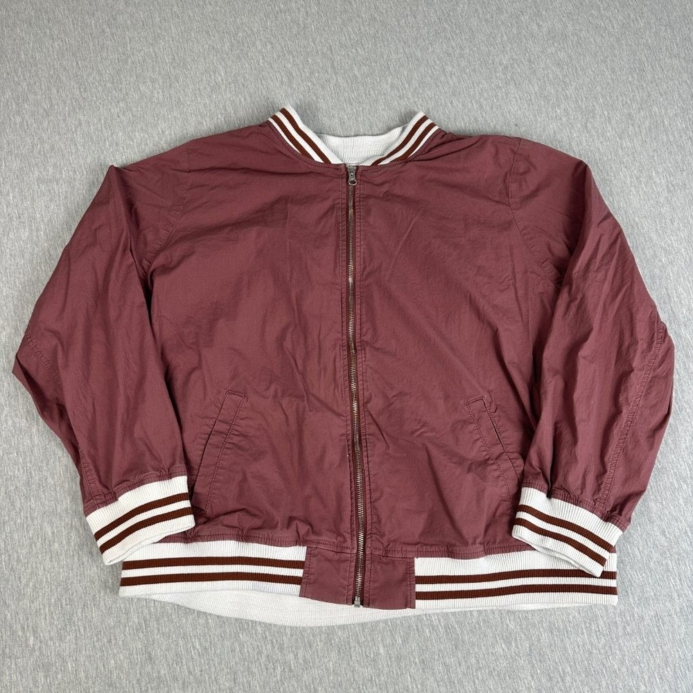 Torrid Bomber Jacket Womens 3 3X Maroon Varsity Full Zip Cotton Plus Size